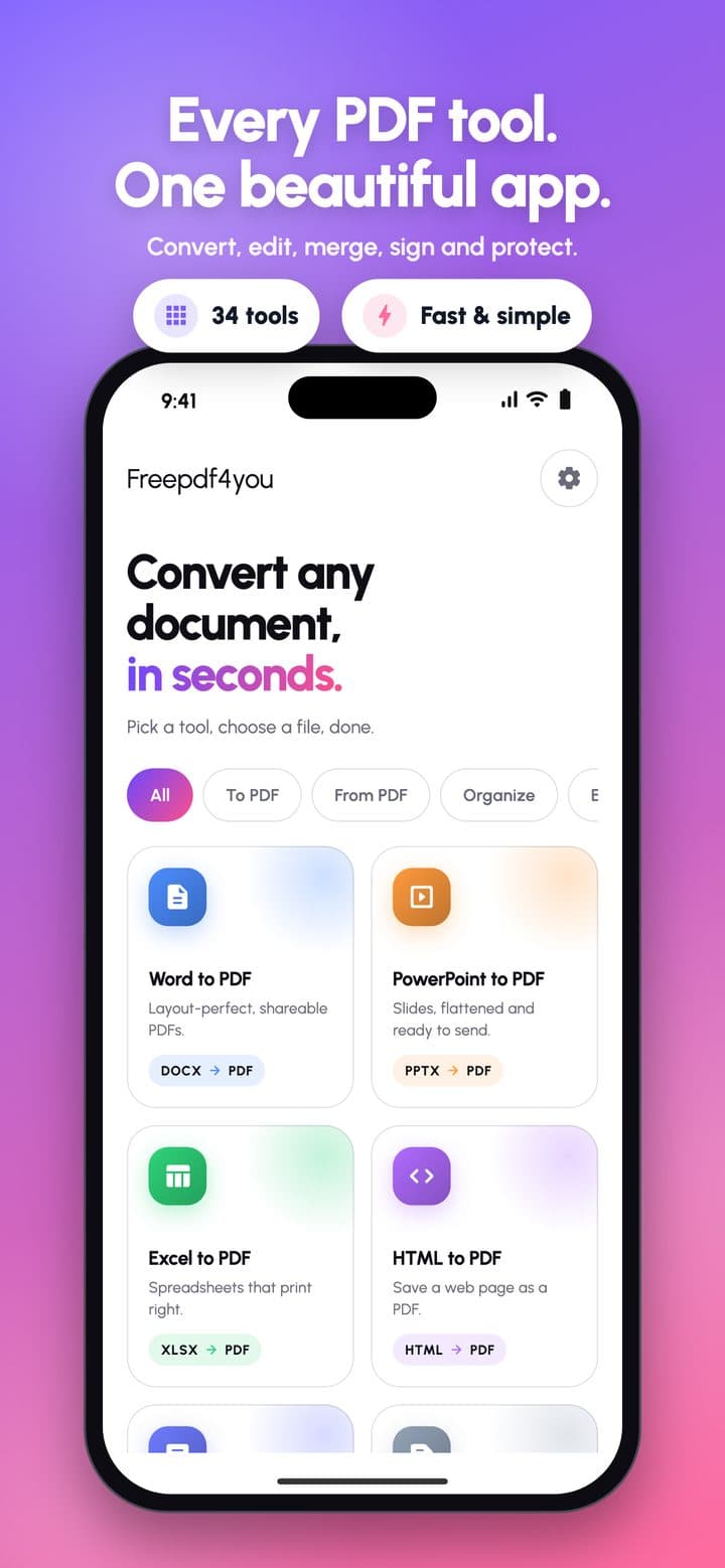 PDF4you screenshot: All tools in one place