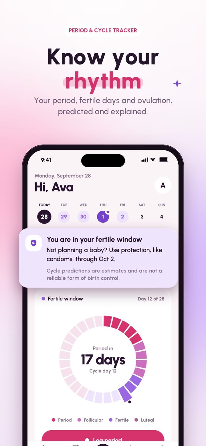FemmePal screenshot: Know your rhythm